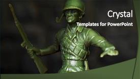  Presentation with toy - Presentation theme featuring army men - vintage toy soldier with dramatic background and a dark gray colored foreground