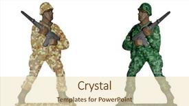  Presentation with soldiers - Presentation theme consisting of army men toy - soldiers isolated on white background background and a  colored foreground