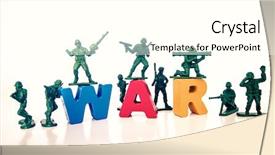  Presentation with soldiers - PPT layouts featuring army men toy - word war with plastic soldiers background and a white colored foreground