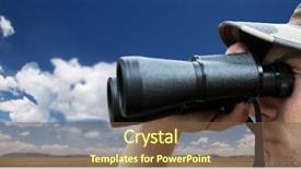  Presentation with binocular - Colorful PPT theme enhanced with army military service and people backdrop and a tawny brown colored foreground