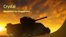  Presentation with mission - Cool new slides with army mission - silhouette of the tank backdrop and a tawny brown colored foreground