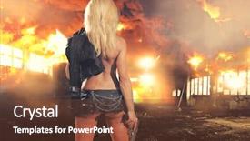  Presentation with tactics - Beautiful PPT layouts featuring army mission - special tactics sexy woman holding backdrop and a tawny brown colored foreground