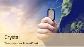  Presentation with national guard - Cool new PPT theme with army national service and people backdrop and a lemonade colored foreground