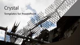  Presentation with barbed wire fence prison concept - Amazing PPT layouts having army net - imprisonment concept - close up backdrop and a light gray colored foreground