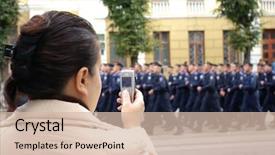  Presentation with soldiers - Amazing PPT layouts having army network - girl takes pictures soldiers backdrop and a soft green colored foreground