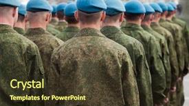  Presentation with force - PPT layouts consisting of army parade - military force uniform background and a tawny brown colored foreground