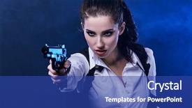  Presentation with tactics - PPT theme consisting of army projectile - special tactics sexy woman holding background and a ocean colored foreground