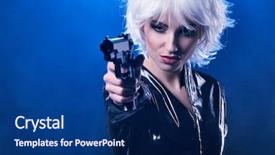  Presentation with tactics - Amazing presentation having army projectile - special tactics sexy woman holding backdrop and a navy blue colored foreground