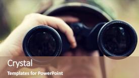  Presentation with binocular - Slides having army rangers - close up of soldier background and a coral colored foreground