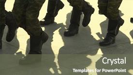  Presentation with step - Theme having army rank - march in step background and a violet colored foreground