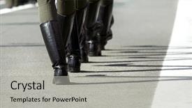  Presentation with soldiers - Colorful PPT layouts enhanced with army rank - parade of russian soldiers backdrop and a light gray colored foreground