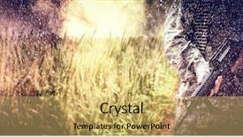  Presentation with path - Theme featuring army scene - empty path passing through fields background and a yellow colored foreground