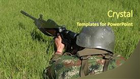  Presentation with army - Beautiful PPT theme featuring theater - waist-up portrait of female mime backdrop and a gray colored foreground