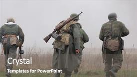 Presentation with soldiers - Cool new presentation theme with army strike - german soldiers ww2 reenacting backdrop and a  colored foreground