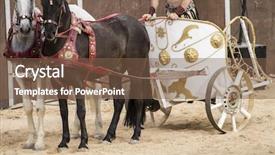  Presentation with gladiators - Beautiful presentation design featuring army strong - games roman chariot backdrop and a tawny brown colored foreground