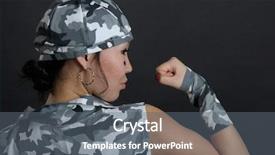  Presentation with black woman - Audience pleasing presentation design consisting of army strong - portrait of stylish woman backdrop and a gray colored foreground
