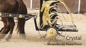  Presentation with circus show - Audience pleasing slides consisting of army strong - show roman chariot backdrop and a coral colored foreground