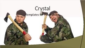  Presentation with strong - Theme featuring army strong - soldier with axe isolate background and a lemonade colored foreground