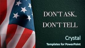  Presentation with dark green - Audience pleasing presentation design consisting of army transgenders - closeup of an american flag backdrop and a wine colored foreground