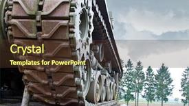  Presentation with tank - Slide deck consisting of army vehicle - french tank on the maginot background and a tawny brown colored foreground