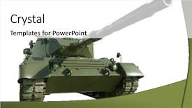  Presentation with battle - Slides consisting of army vehicle - german-built leopard main battle tank background and a white colored foreground