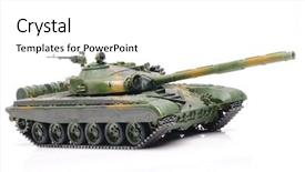  Presentation with tank - Presentation with army vehicle - scale model of russian tank background and a white colored foreground