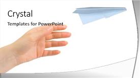  Presentation with plane flying in everest - PPT theme enhanced with army woman power - hand and flying money plane background and a white colored foreground