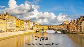  Presentation with italy - Presentation theme enhanced with arno river in florence italy background and a  colored foreground