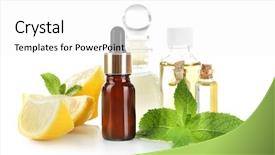  Presentation with essential oil - Cool new slides with aroma - beautiful spa composition with lemon backdrop and a white colored foreground