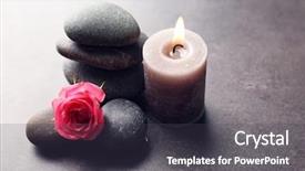 Presentation with candle - Slide set with aroma candle with pebbles background and a dark gray colored foreground