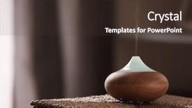  Presentation with wicker - PPT theme with aroma lamp on wicker table background and a tawny brown colored foreground