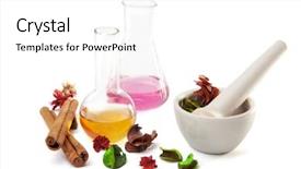  Presentation with aromatherapy oil - PPT layouts having aroma oil - aromatherapy set isolated background and a white colored foreground