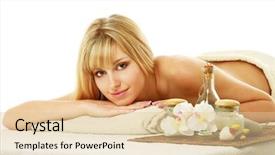  Presentation with spa - Beautiful slides featuring aroma oil - beautiful woman relaxing backdrop and a  colored foreground