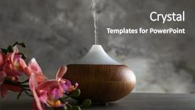  Presentation with diffuser - Amazing PPT theme having aroma oil diffuser and orchid backdrop and a gray colored foreground