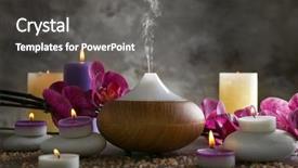  Presentation with diffuser - Colorful slides enhanced with aroma oil diffuser candles backdrop and a dark gray colored foreground