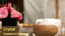  Presentation with diffuser - Amazing PPT theme having aroma oil diffuser in bathroom backdrop and a tawny brown colored foreground