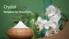  Presentation with diffuser - Presentation theme featuring aroma oil diffuser on blurred background and a ocean colored foreground