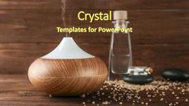  Presentation with diffuser - Beautiful PPT layouts featuring aroma oil diffuser on wooden backdrop and a tawny brown colored foreground