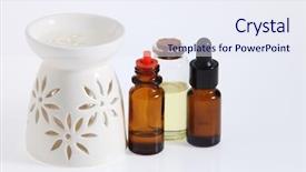  Presentation with oil - Amazing slide set having aroma theraphy oil with burner backdrop and a sky blue colored foreground