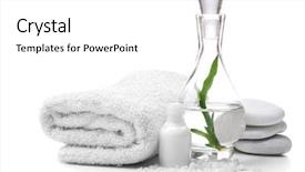  Presentation with spa - Presentation theme having spa setting isolated on white background and a white colored foreground