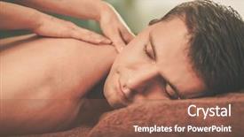  Presentation with spa salon - Slide deck consisting of aromaterapi - handsome man having massage background and a tawny brown colored foreground