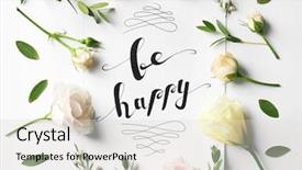  Presentation with quote - PPT layouts featuring aromaterapi - quote be happy written background and a light gray colored foreground