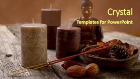  Presentation with aromatherapy - PPT theme featuring aromatherapy and spa concept background and a tawny brown colored foreground