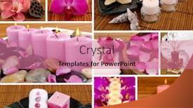  Presentation with aromatherapy - Colorful PPT theme enhanced with candleholder - aromatherapy collage backdrop and a coral colored foreground