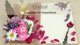  Presentation with aromatherapy oil - PPT theme featuring aromatherapy-essential-oil-preparation background and a  colored foreground