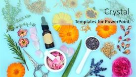  Presentation with aromatherapy oil - PPT theme with aromatherapy-essential-oil-preparation background and a arctic colored foreground