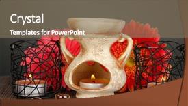  Presentation with aromatherapy - Audience pleasing presentation theme consisting of oil lamps - aromatherapy lamp on grey background backdrop and a violet colored foreground