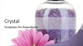  Presentation with minerals - Amazing presentation design having aromatherapy minerals - colorful bath salt isolated on white backdrop and a white colored foreground