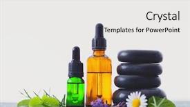  Presentation with aromatherapy - Presentation theme with aromatherapy oil with fresh herbs background and a white colored foreground