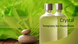  Presentation with aromatherapy oil - PPT layouts enhanced with natural cosmetics - aromatherapy oil background and a yellow colored foreground